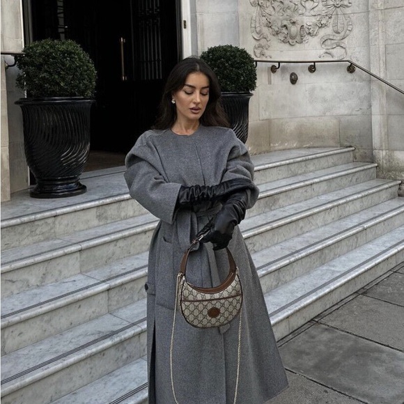 DOUBLE-FACED WOOL BLEND COAT GREY SIZE M-L REF. 7522/258 - Picture 3 of 10